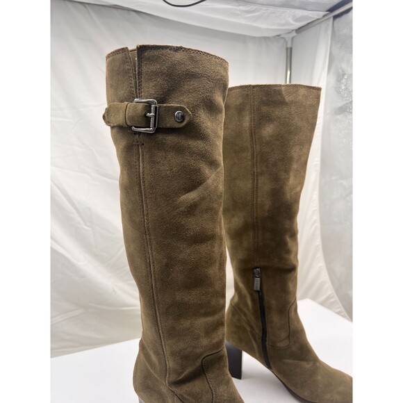 WOMENS MICHAEL KORS BURKE TALL WESTERN SIZE 6 M HEELED SUED BOOTS - Picture 3 of 9